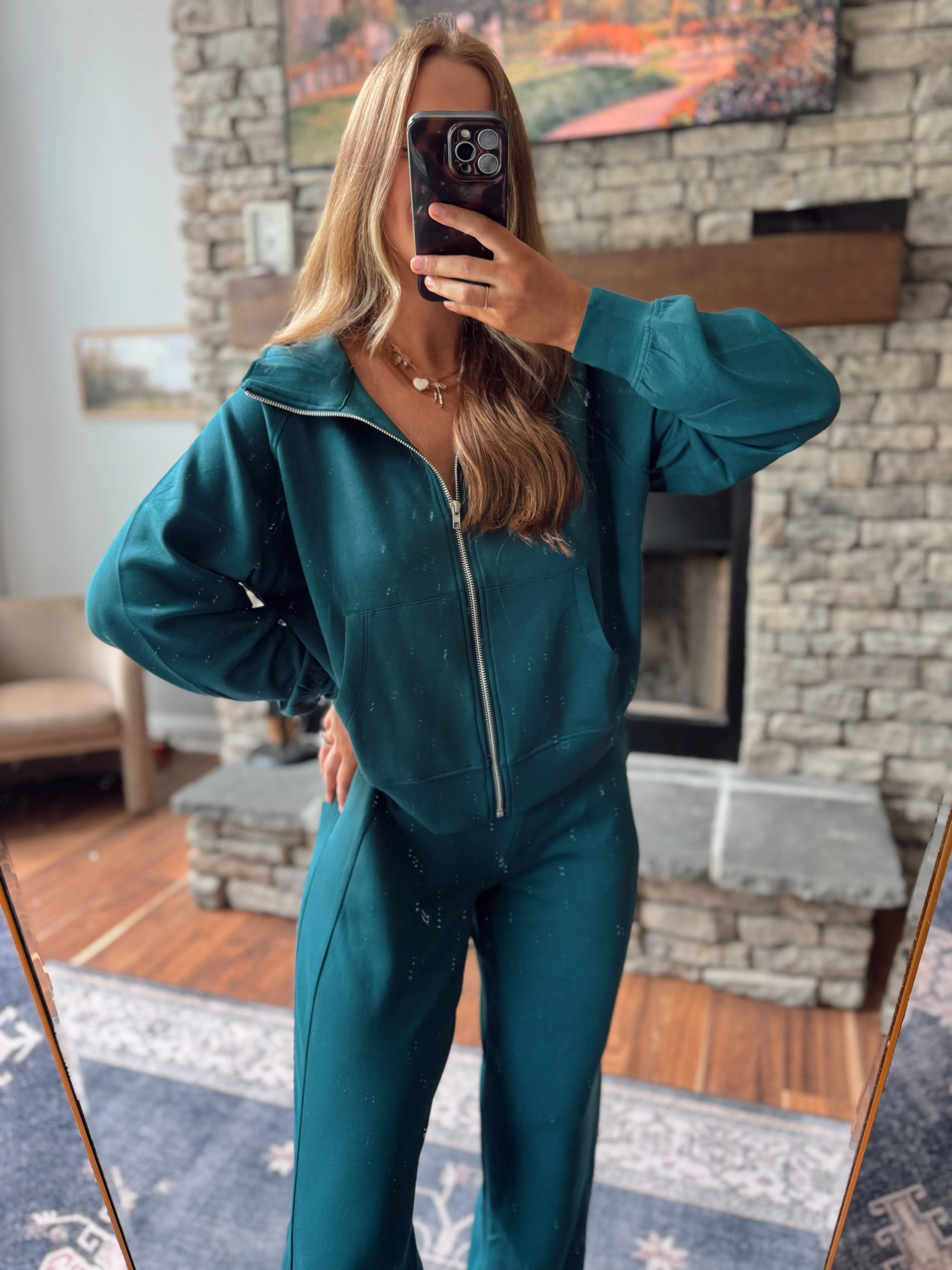 Deep Green Scuba High Neck Jacket - Image 3