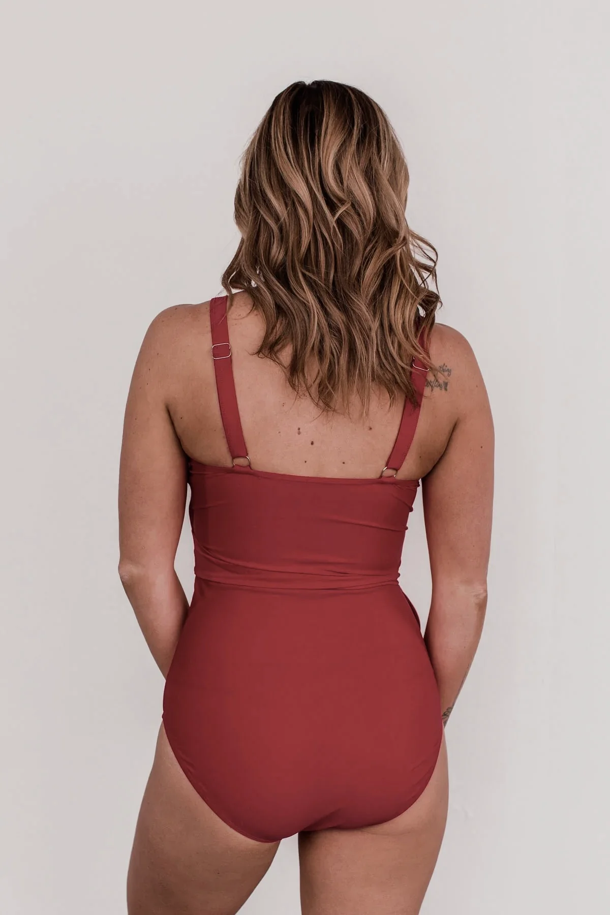 Deep Red One-Piece Swimsuit - Image 3
