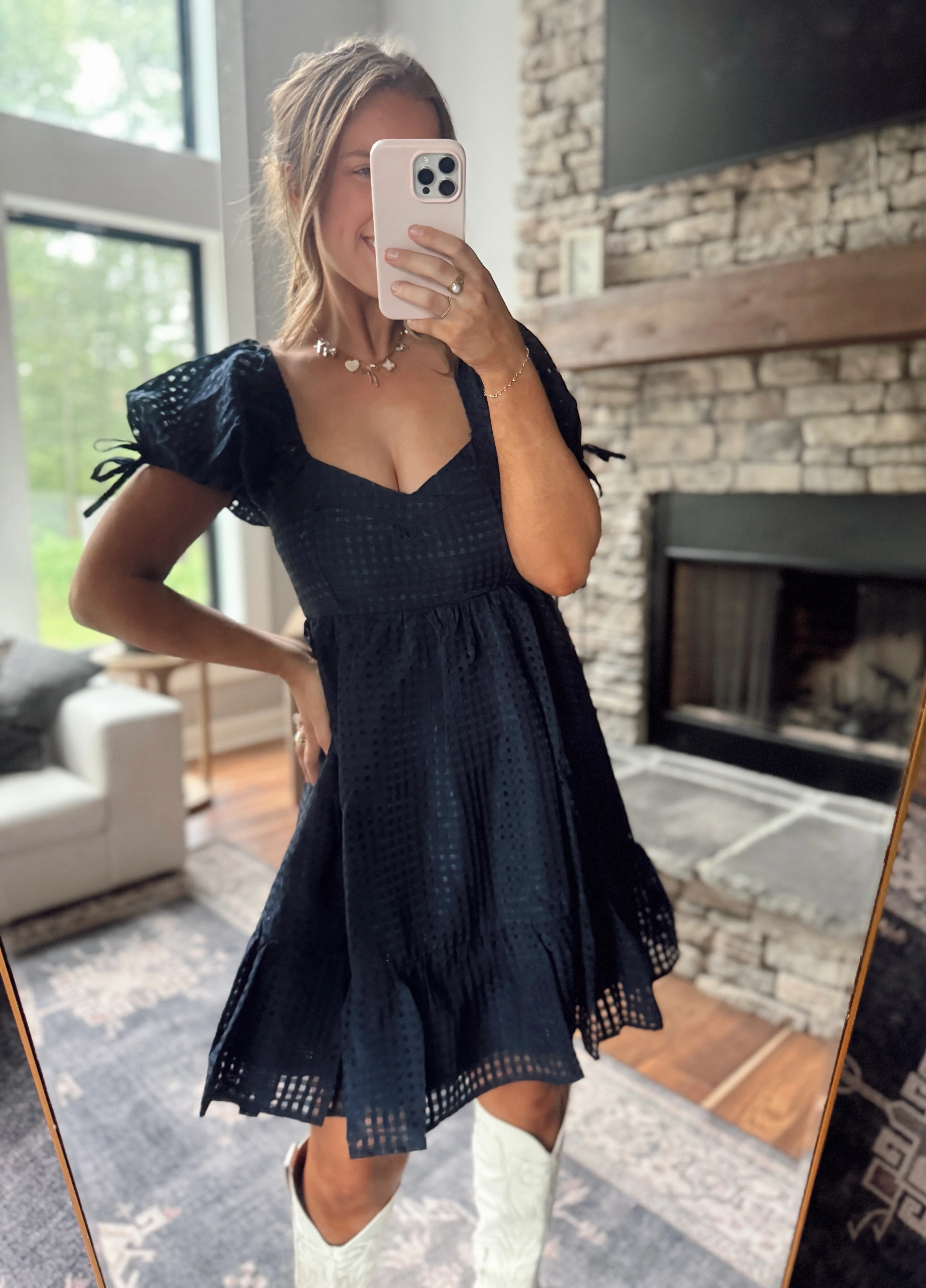 Stacie Navy Check Mini - Image 3